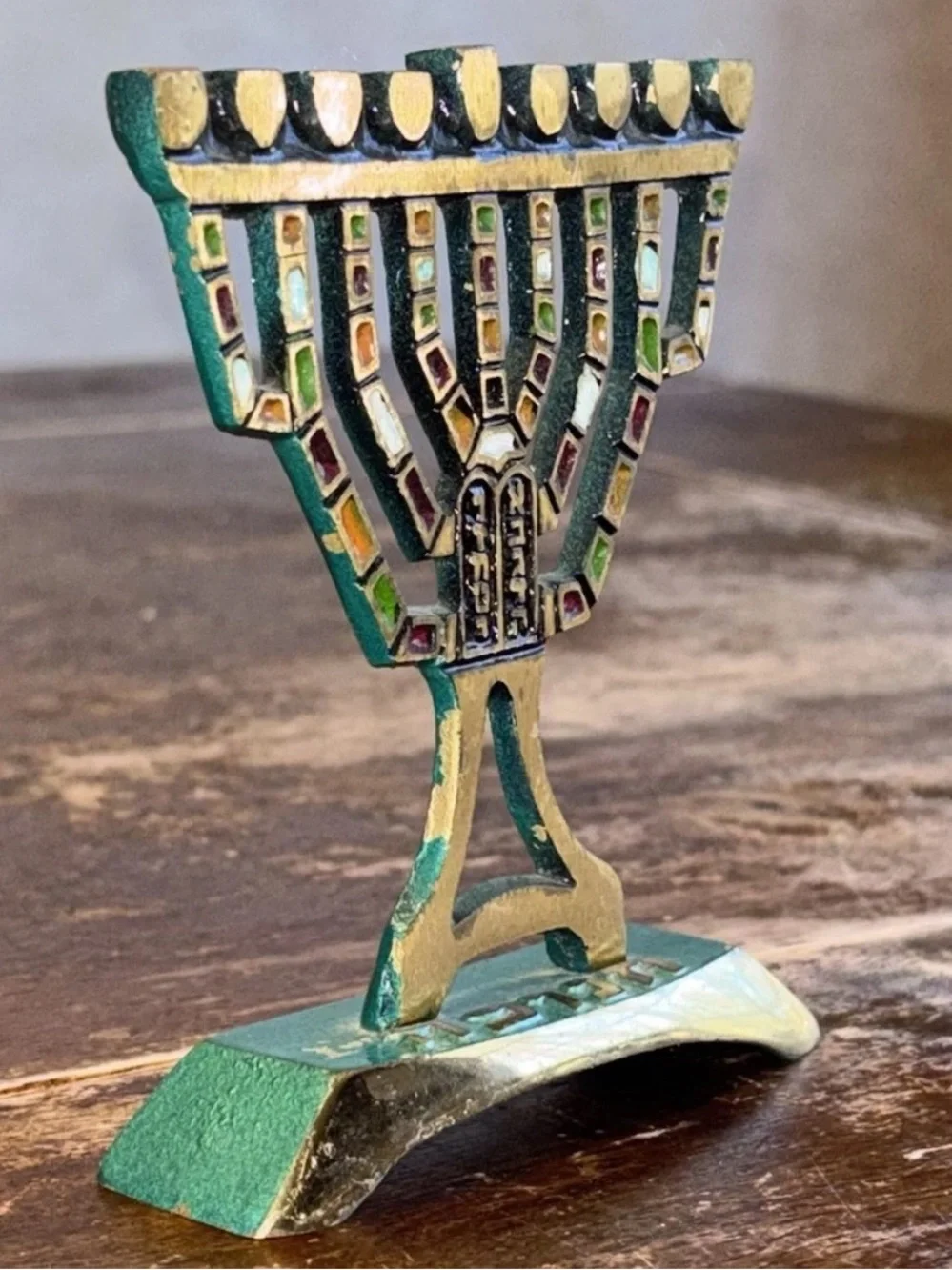 (2) Vintage Mini Brass Metal Menorahs